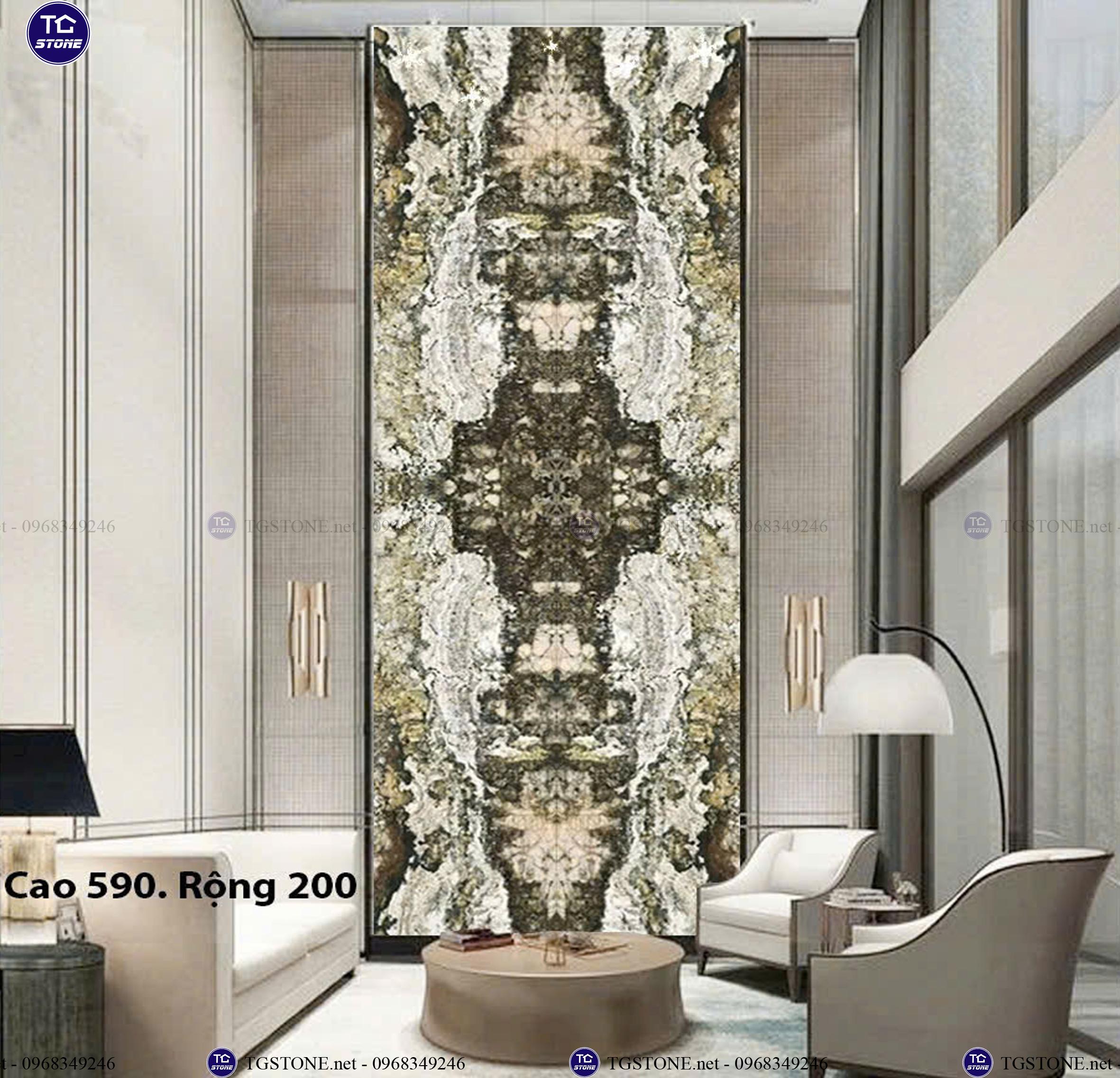 ĐÁ TRANH VÁCH THÔNG TẦNG 195