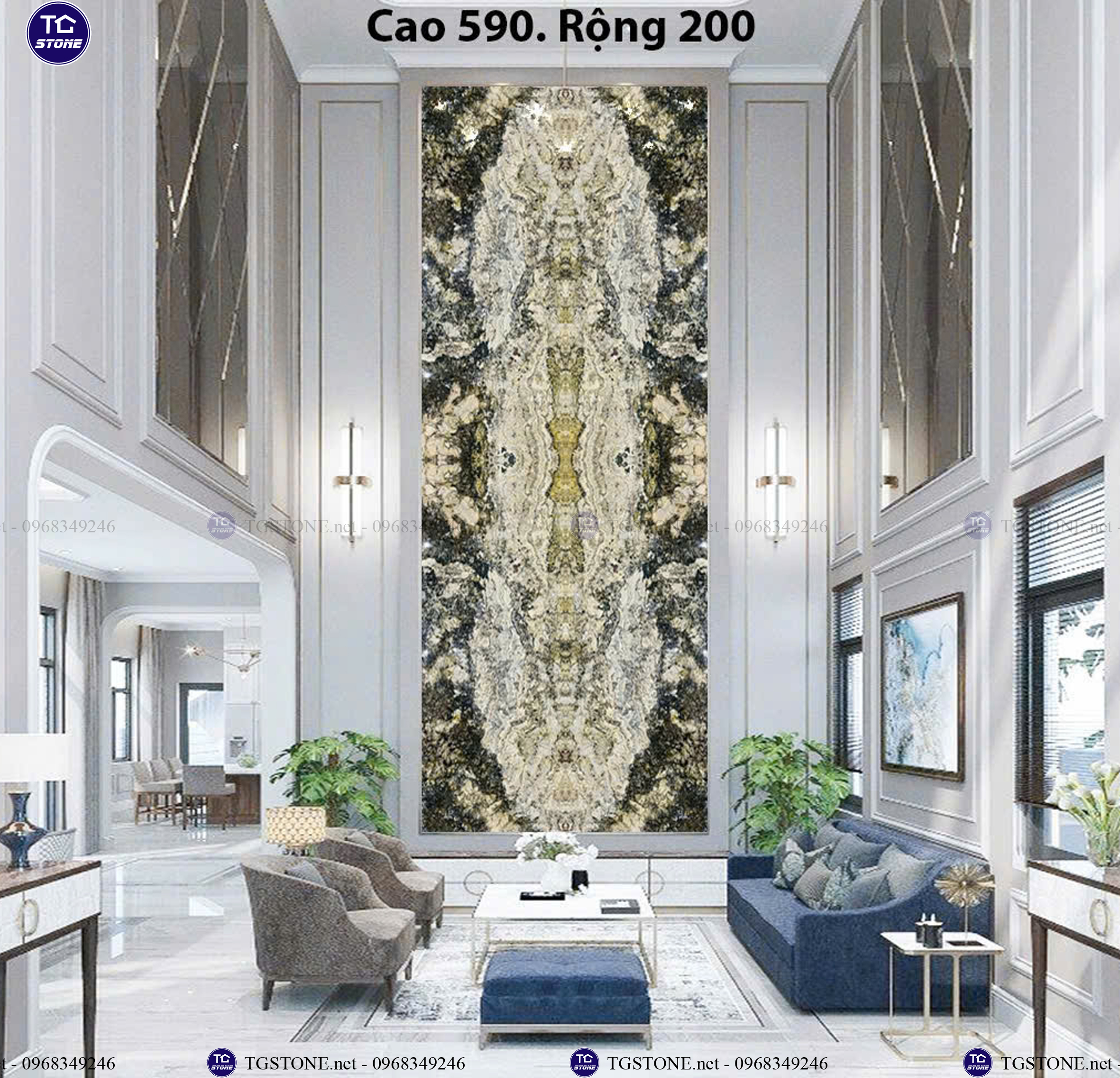 ĐÁ TRANH VÁCH THÔNG TẦNG 196