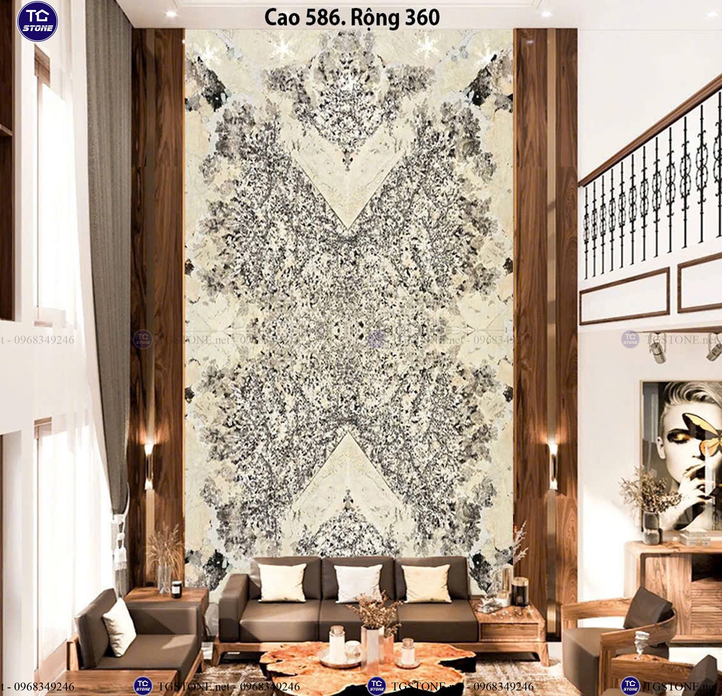 ĐÁ TRANH VÁCH THÔNG TẦNG 5