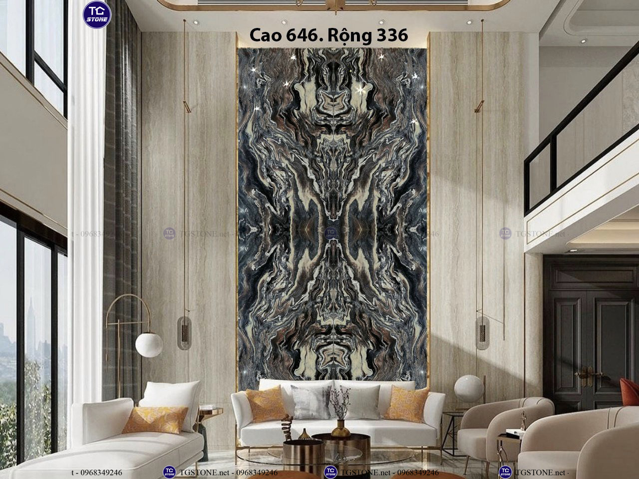 ĐÁ TRANH VÁCH THÔNG TẦNG 54