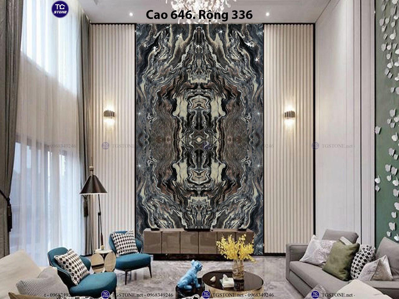 ĐÁ TRANH VÁCH THÔNG TẦNG 57