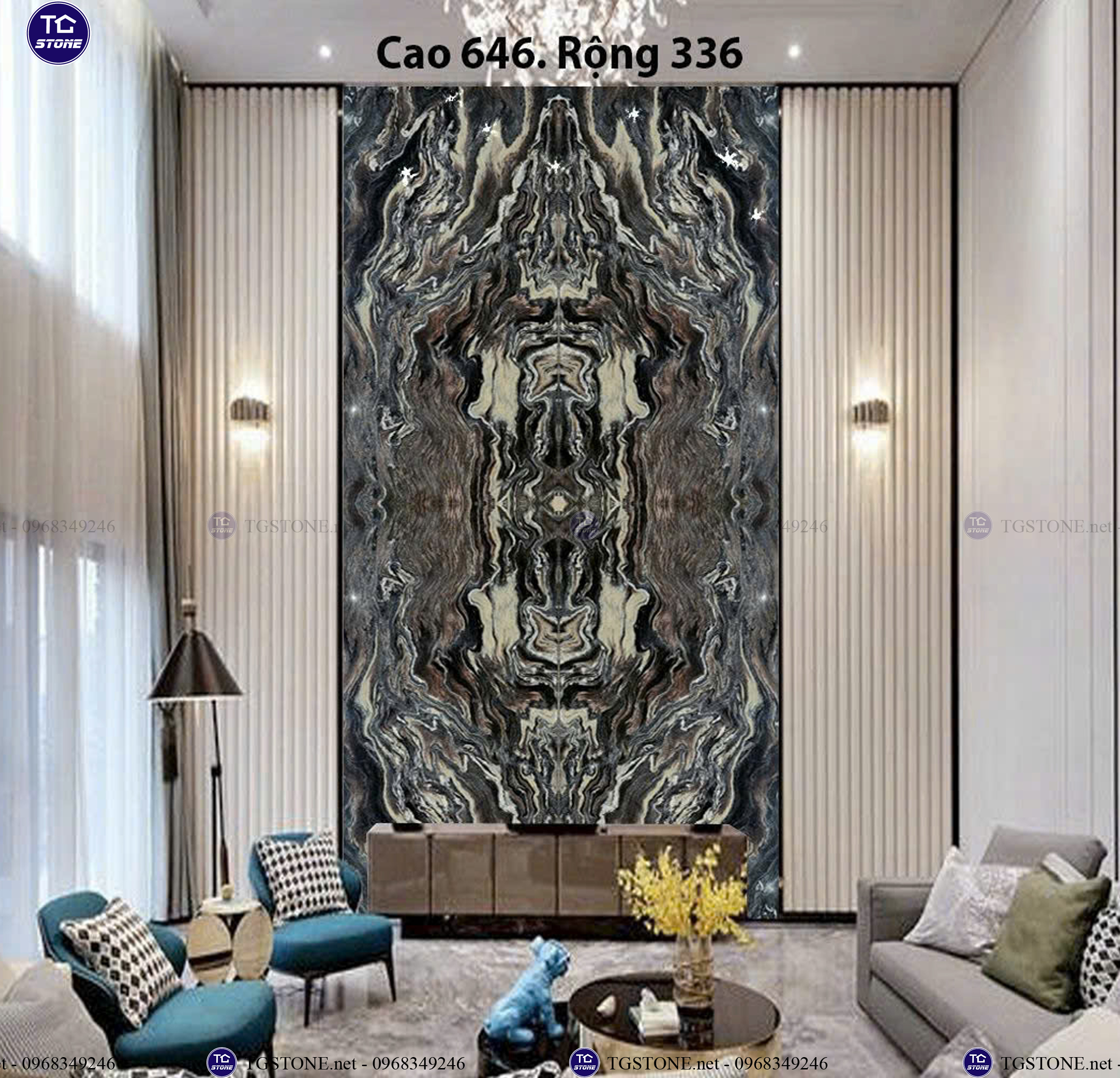 ĐÁ TRANH VÁCH THÔNG TẦNG 6