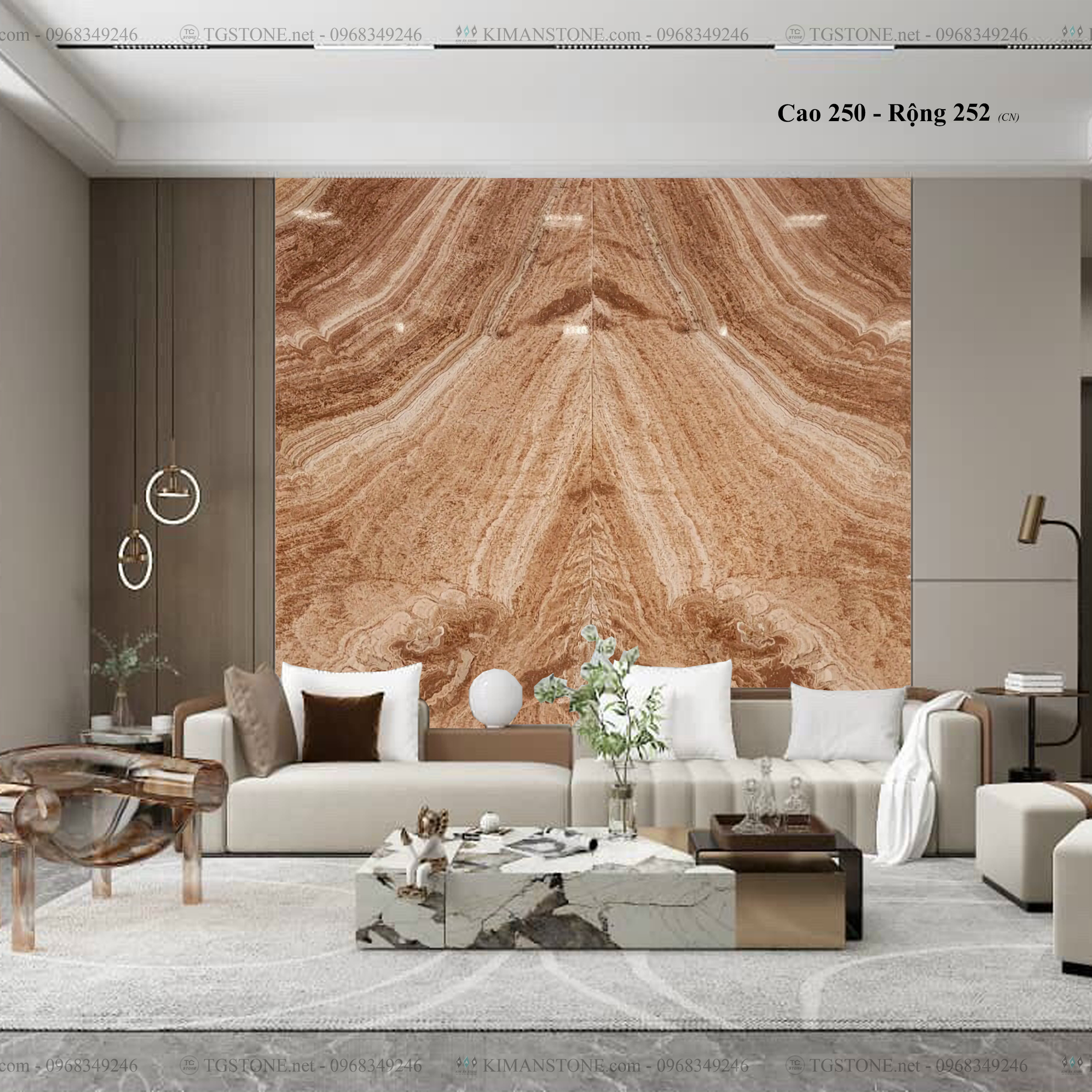 Tranh Đá Đối Xứng Tự Nhiên Xuyên Sáng Onyx 1