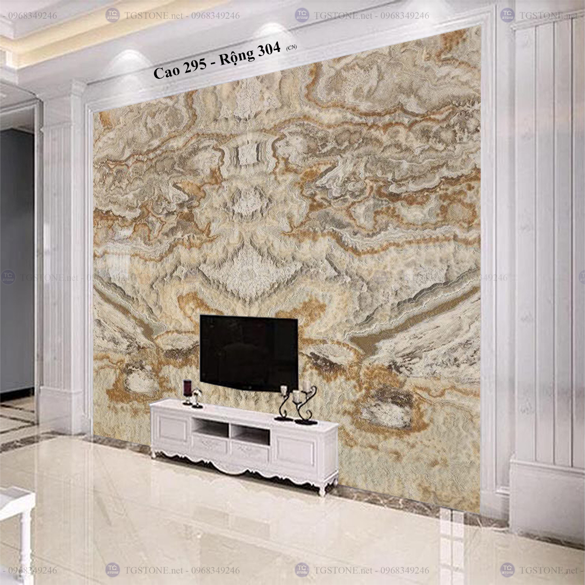 Tranh Đá Đối Xứng Tự Nhiên Xuyên Sáng Onyx 106