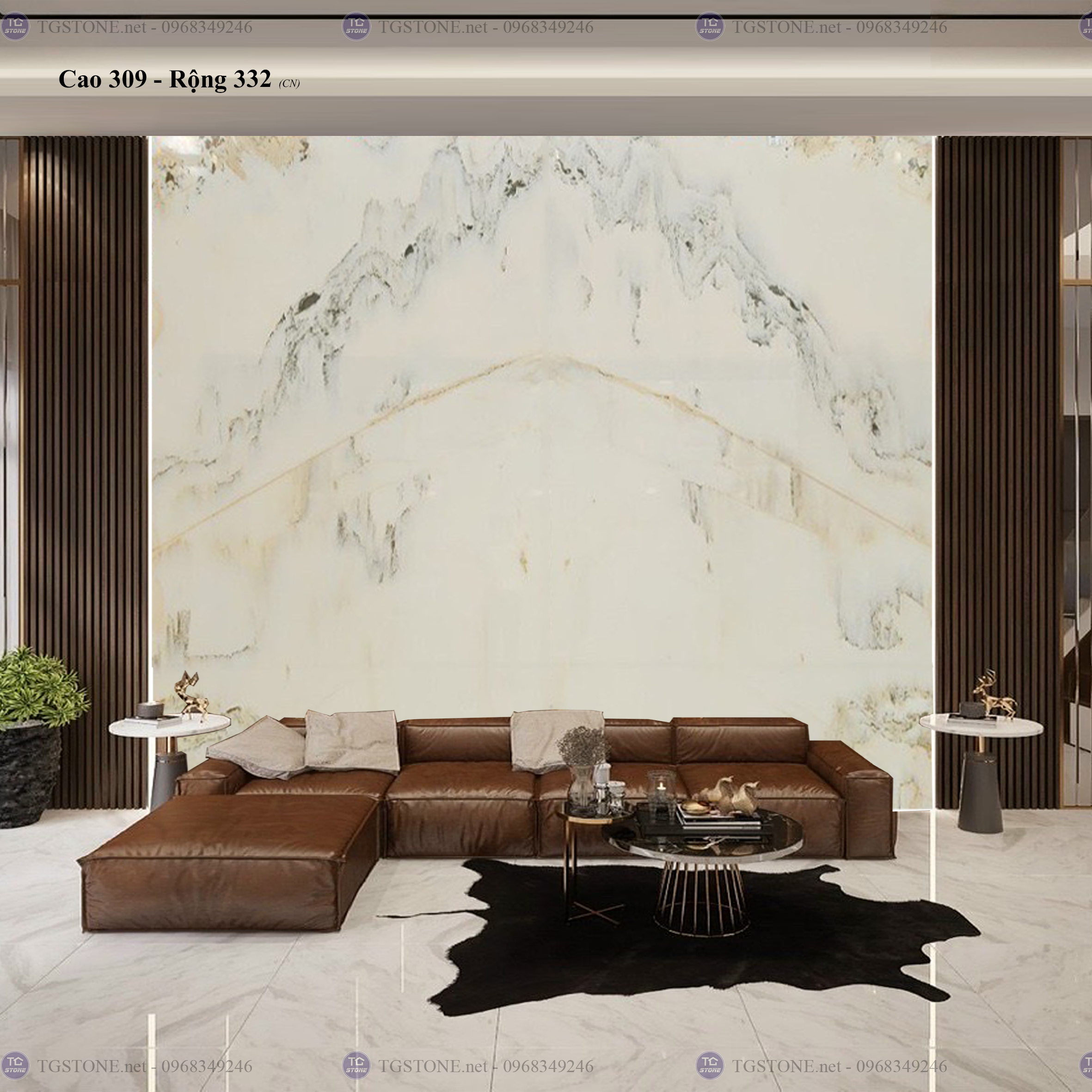 Tranh Đá Đối Xứng Tự Nhiên Xuyên Sáng Onyx 114