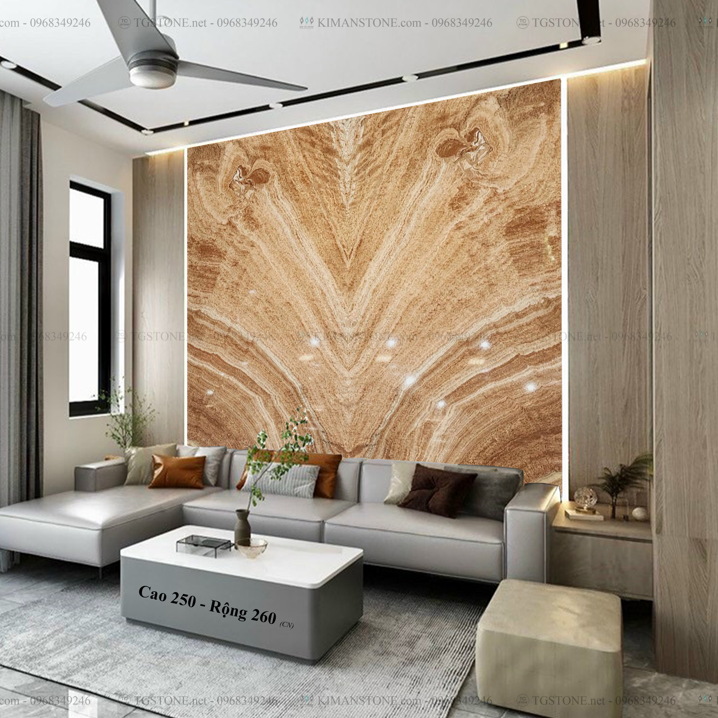 Tranh Đá Đối Xứng Tự Nhiên Xuyên Sáng Onyx 12