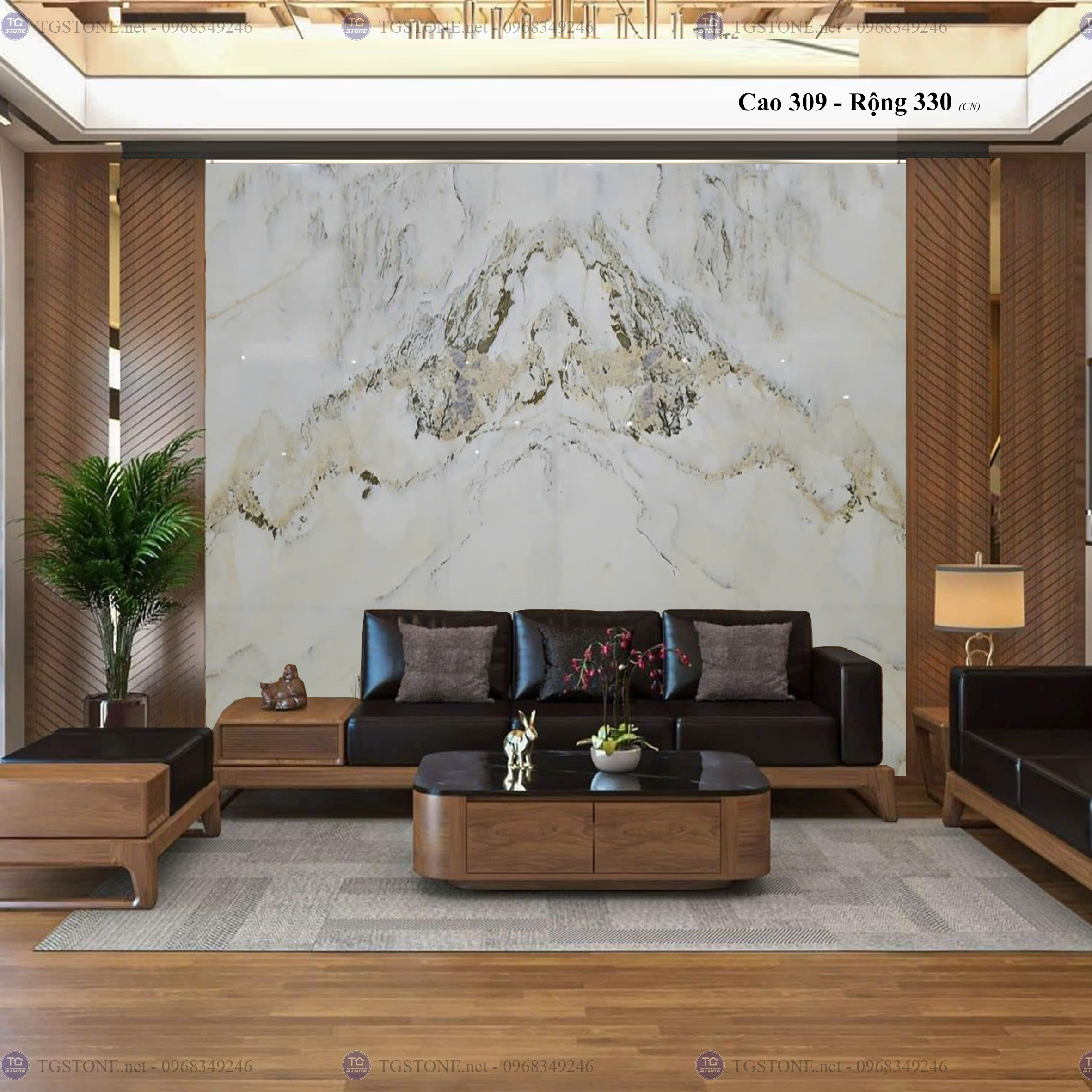 Tranh Đá Đối Xứng Tự Nhiên Xuyên Sáng Onyx 120