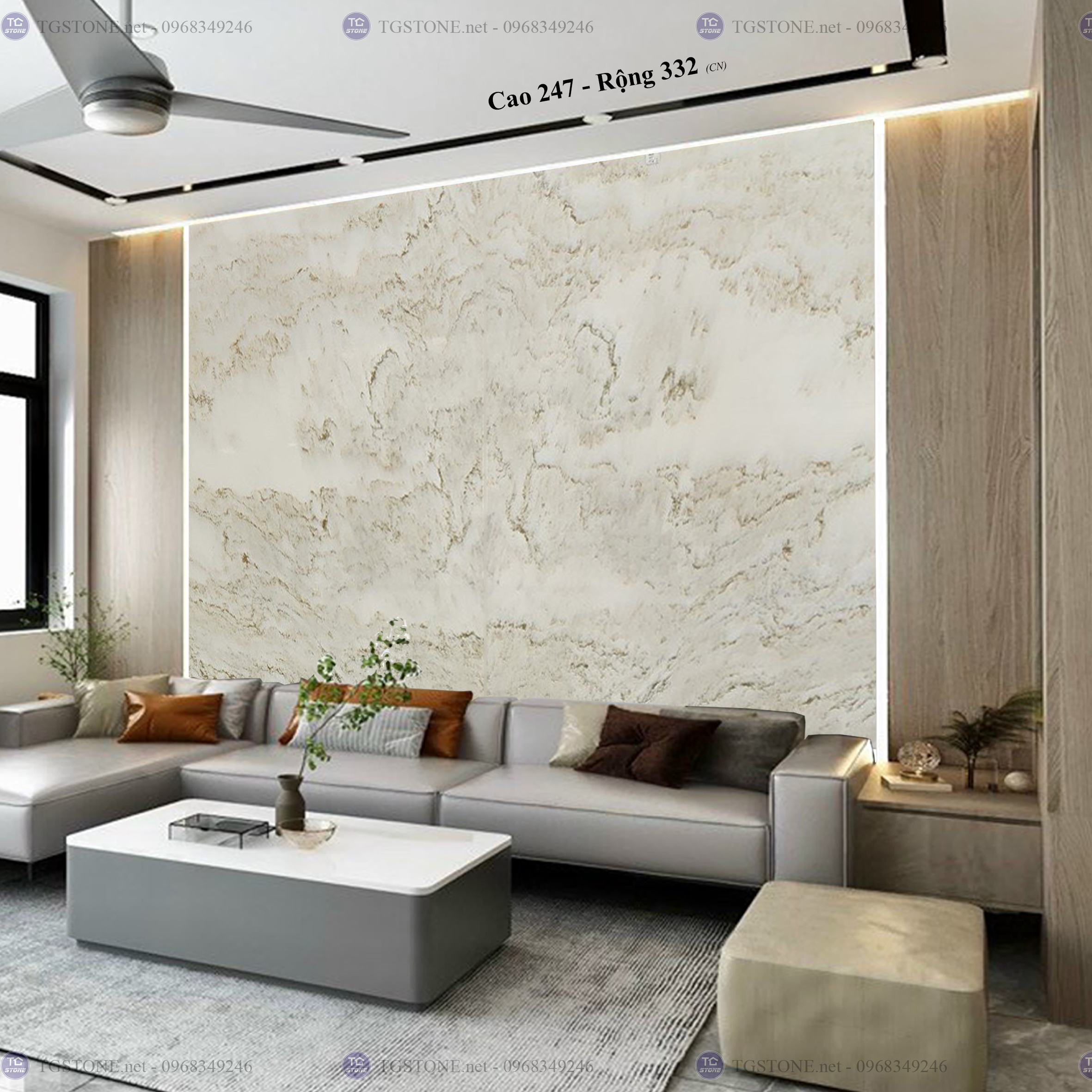 Tranh Đá Đối Xứng Tự Nhiên Xuyên Sáng Onyx 124