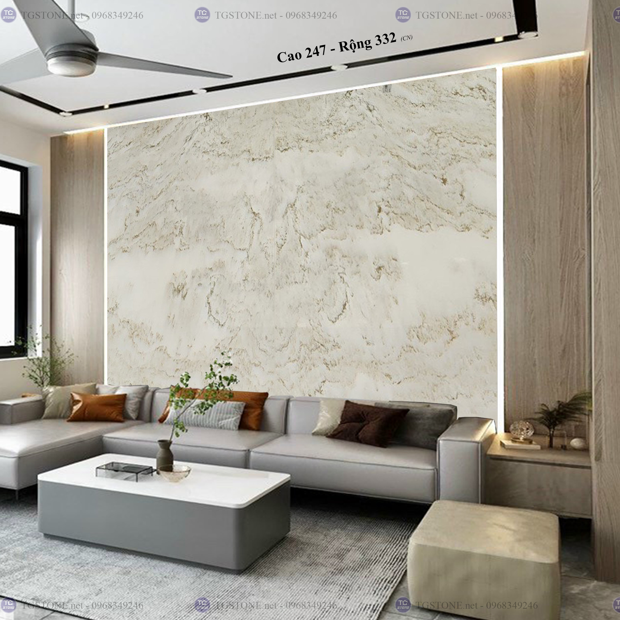 Tranh Đá Đối Xứng Tự Nhiên Xuyên Sáng Onyx 125