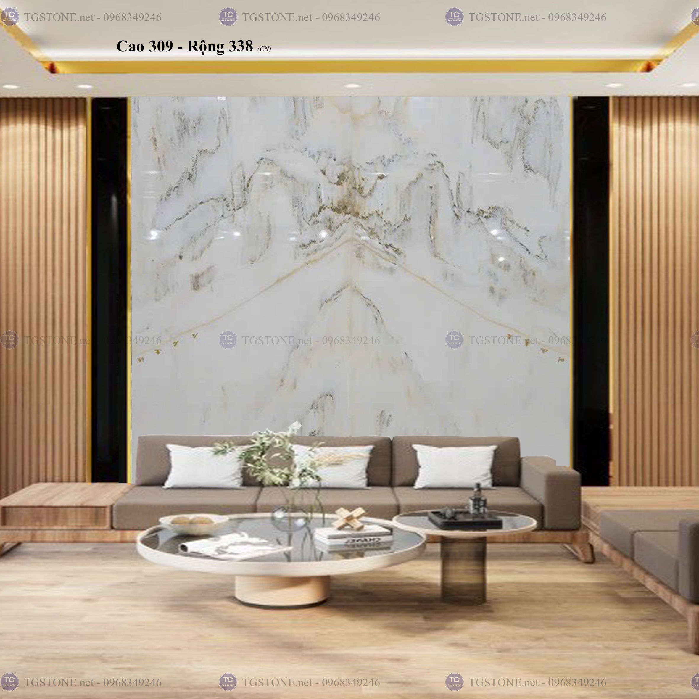 Tranh Đá Đối Xứng Tự Nhiên Xuyên Sáng Onyx 128