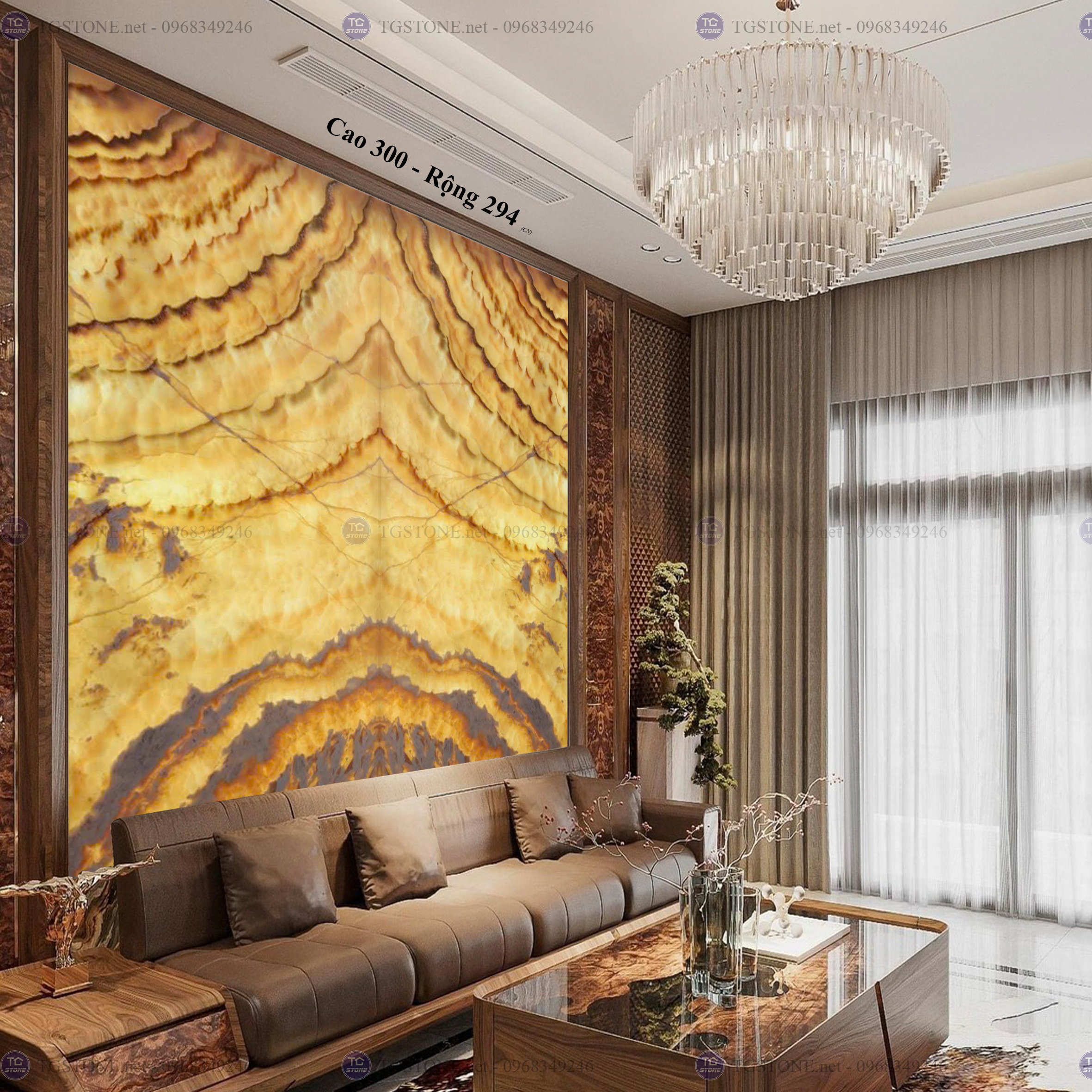 Tranh Đá Đối Xứng Tự Nhiên Xuyên Sáng Onyx 148