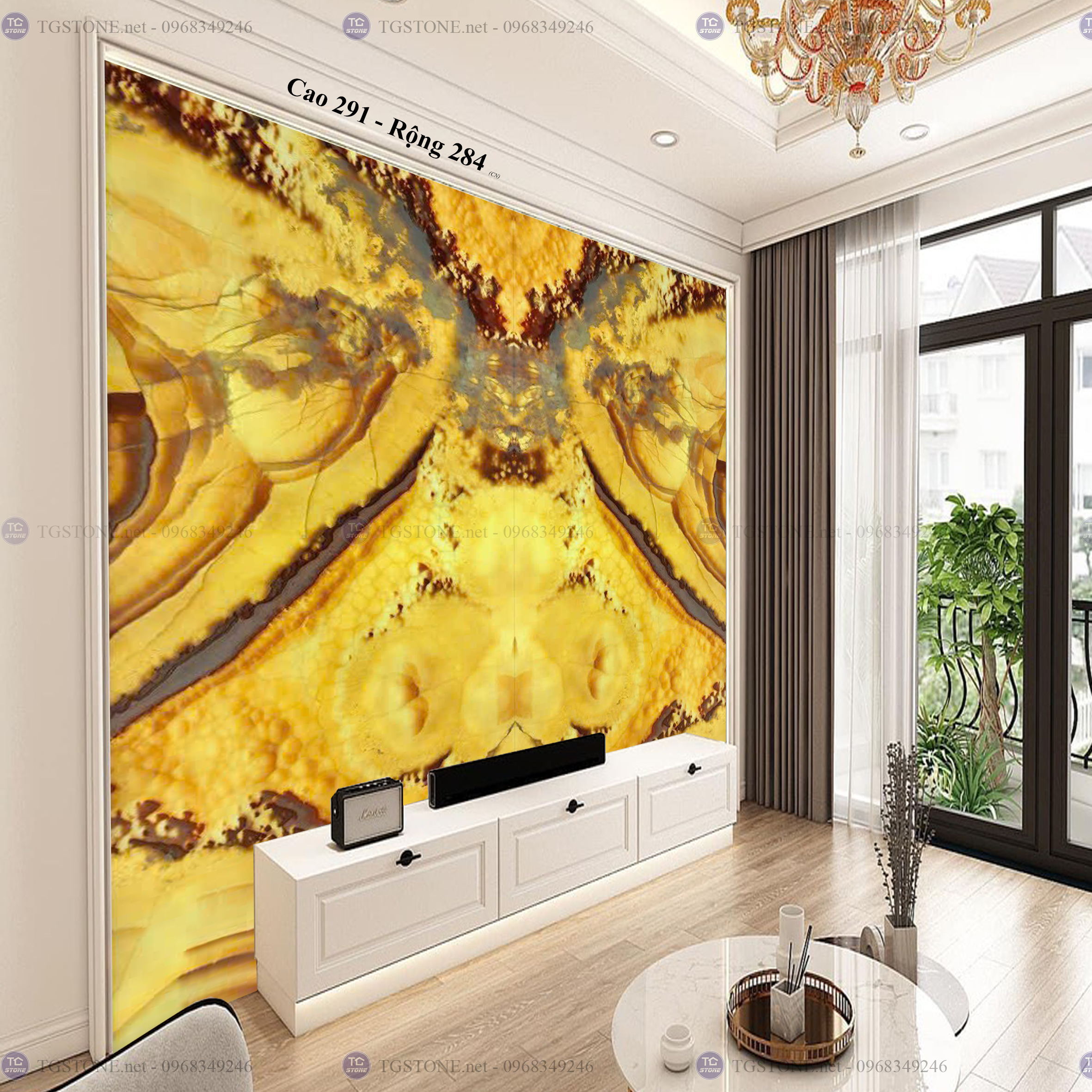 Tranh Đá Đối Xứng Tự Nhiên Xuyên Sáng Onyx 151