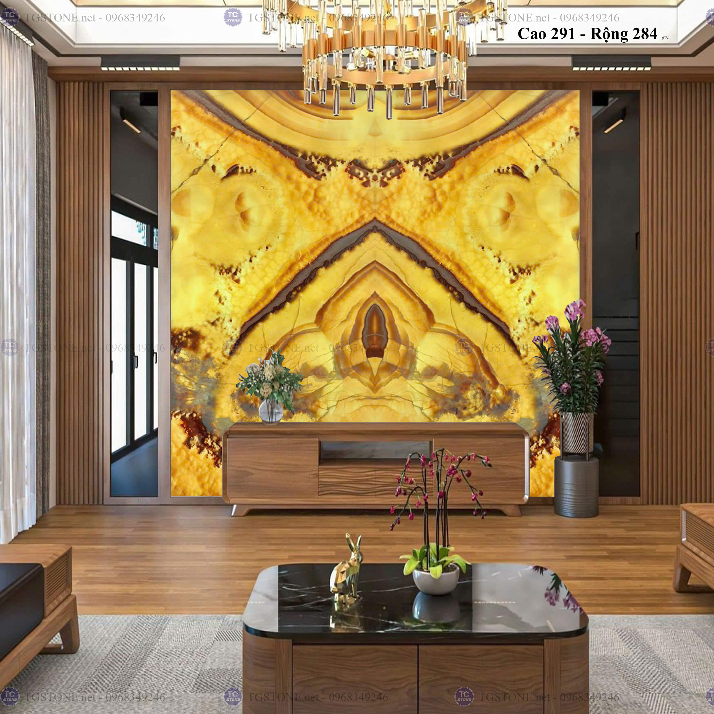 Tranh Đá Đối Xứng Tự Nhiên Xuyên Sáng Onyx 173