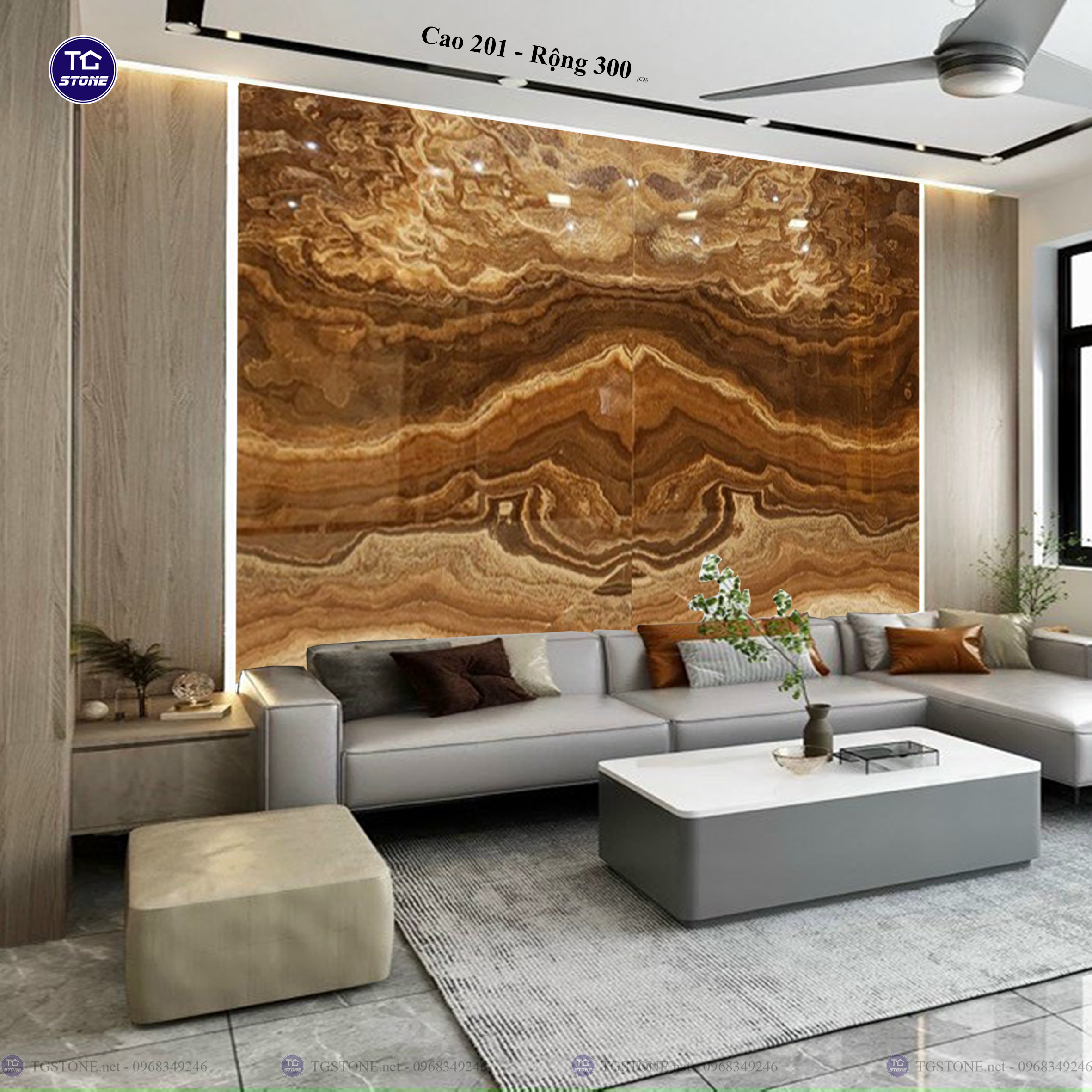 Tranh Đá Đối Xứng Tự Nhiên Xuyên Sáng Onyx 282