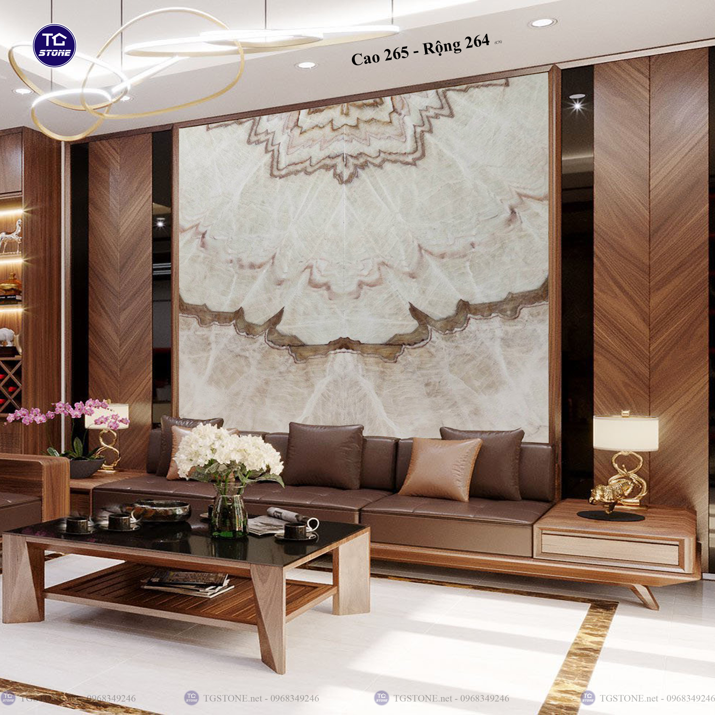 Tranh Đá Đối Xứng Tự Nhiên Xuyên Sáng Onyx 289