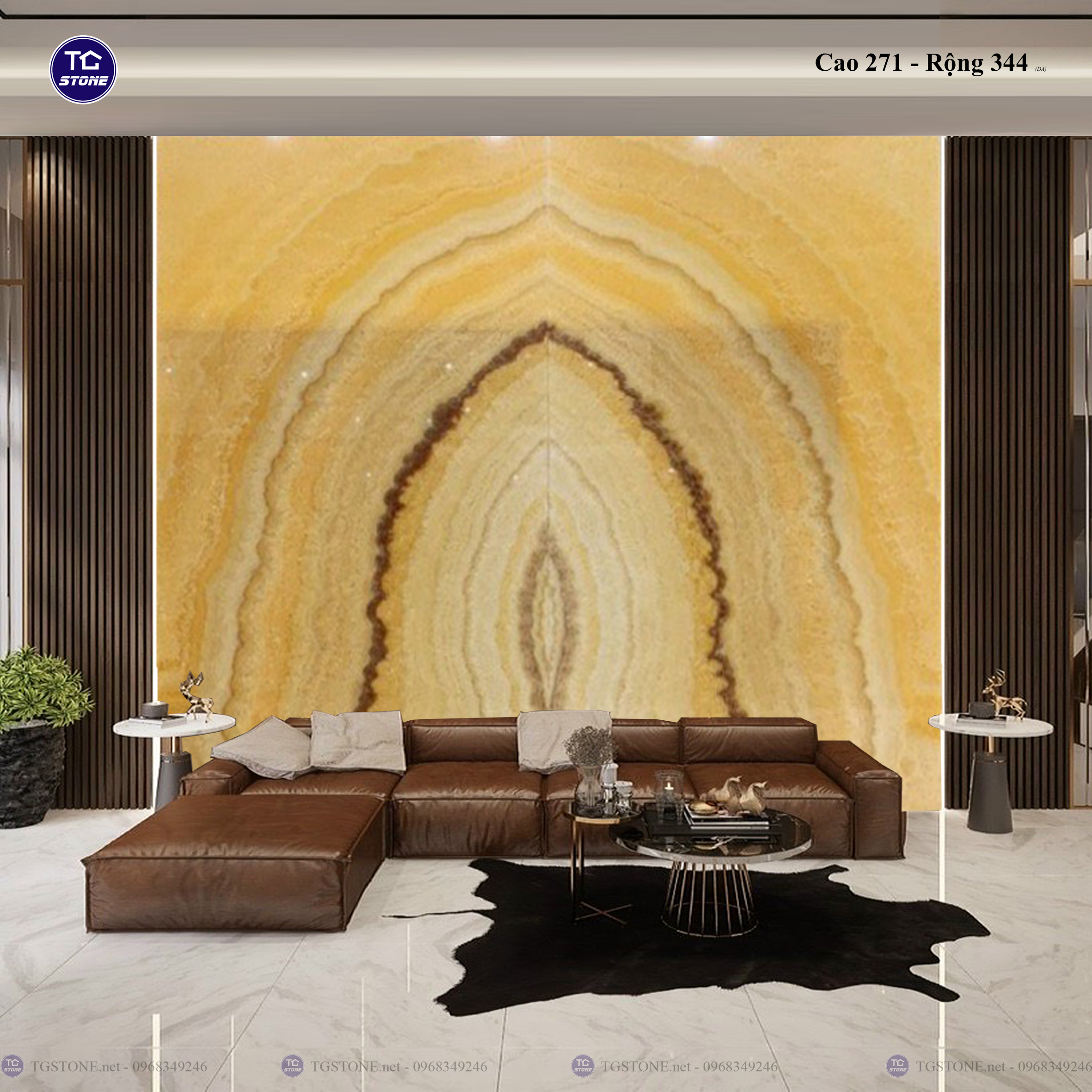 Tranh Đá Đối Xứng Tự Nhiên Xuyên Sáng Onyx 324
