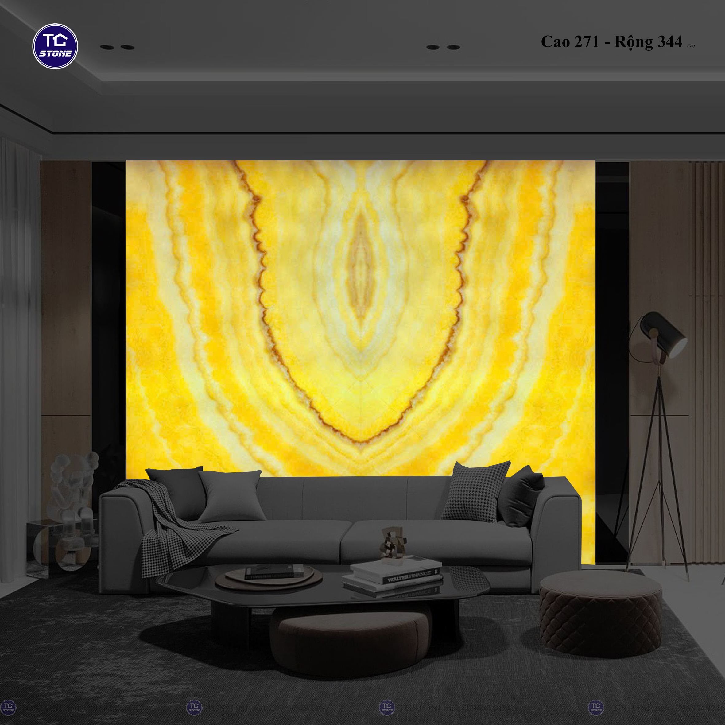 Tranh Đá Đối Xứng Tự Nhiên Xuyên Sáng Onyx 327