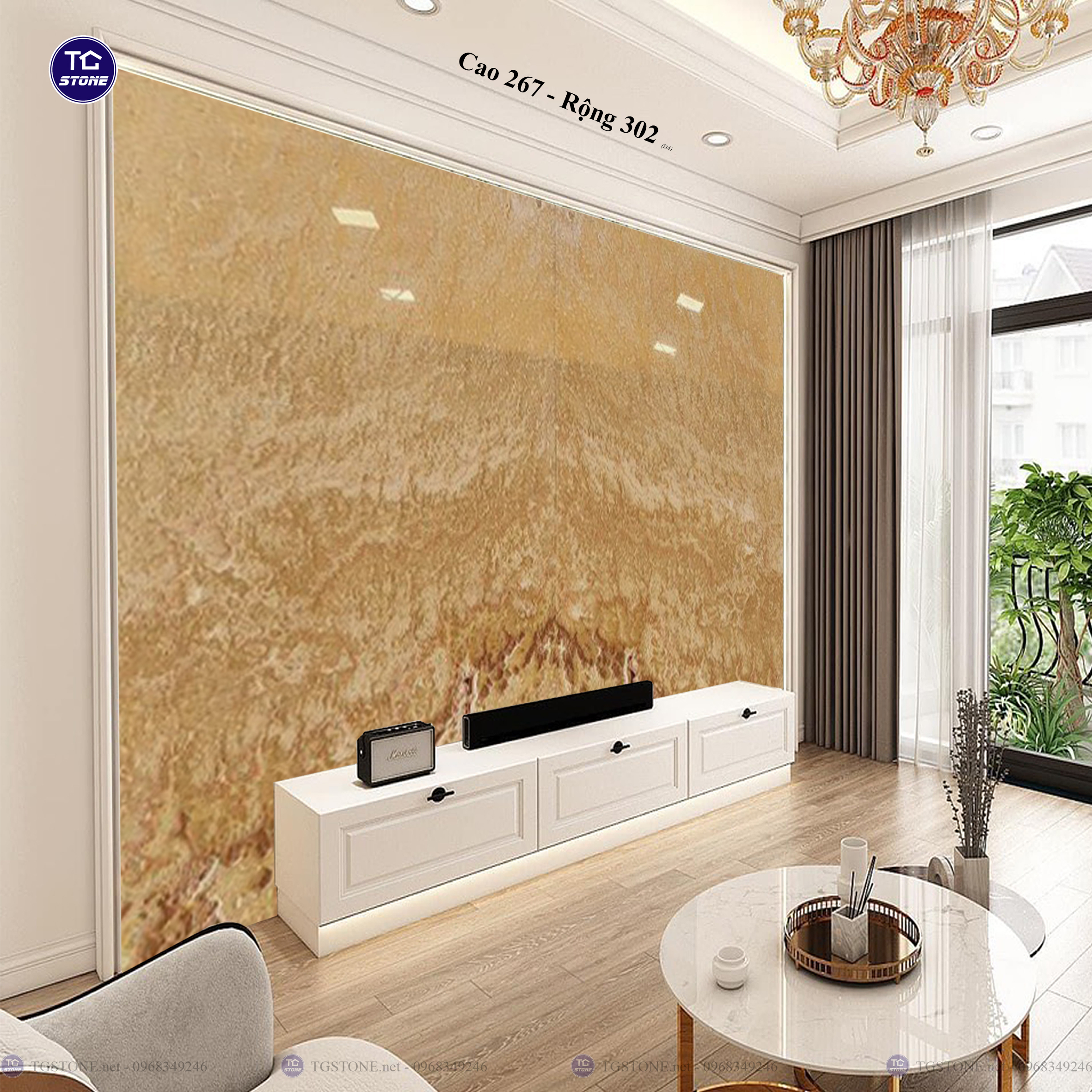 Tranh Đá Đối Xứng Tự Nhiên Xuyên Sáng Onyx 356