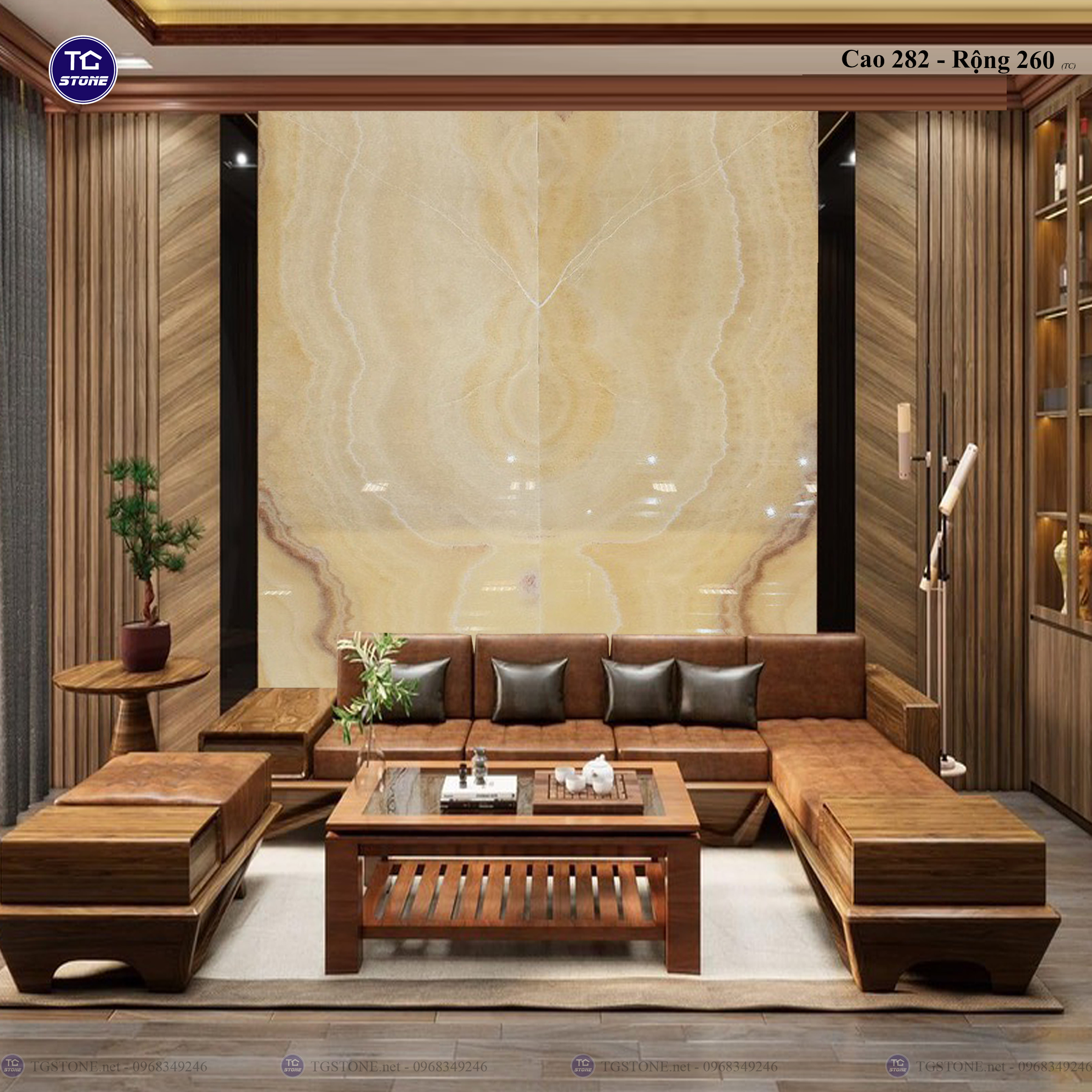 Tranh Đá Đối Xứng Tự Nhiên Xuyên Sáng Onyx 483