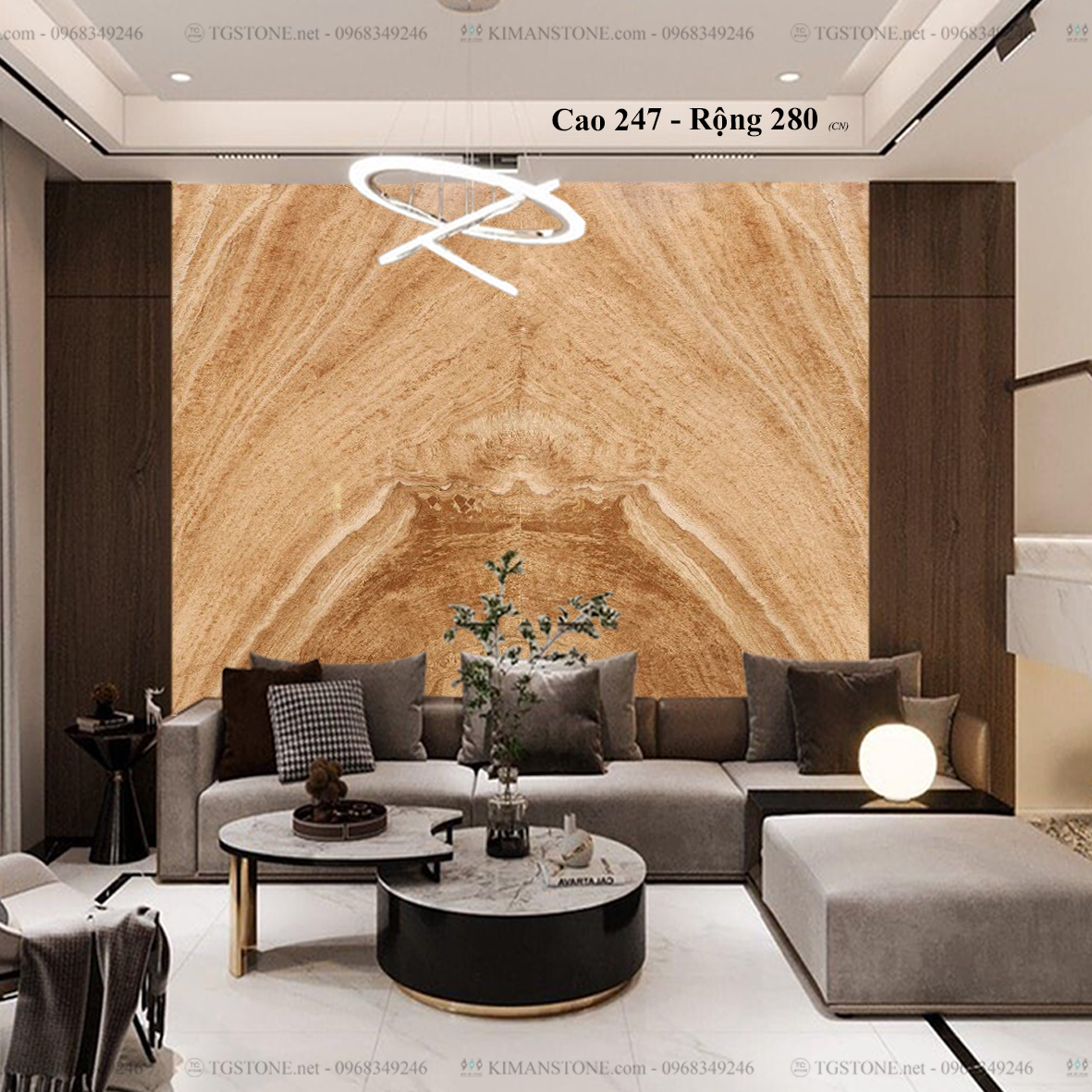 Tranh Đá Đối Xứng Tự Nhiên Xuyên Sáng Onyx 5