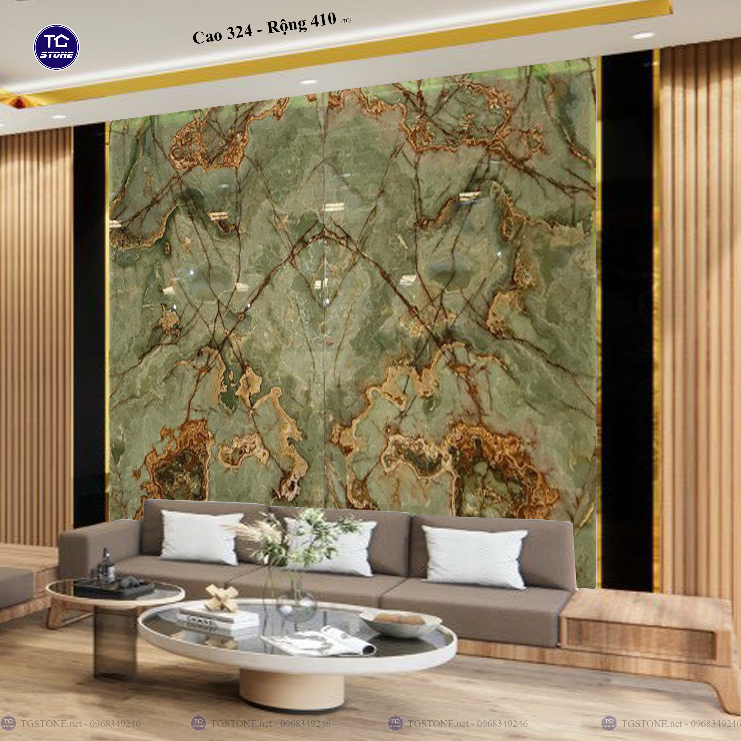 Tranh Đá Đối Xứng Tự Nhiên Xuyên Sáng Onyx 522