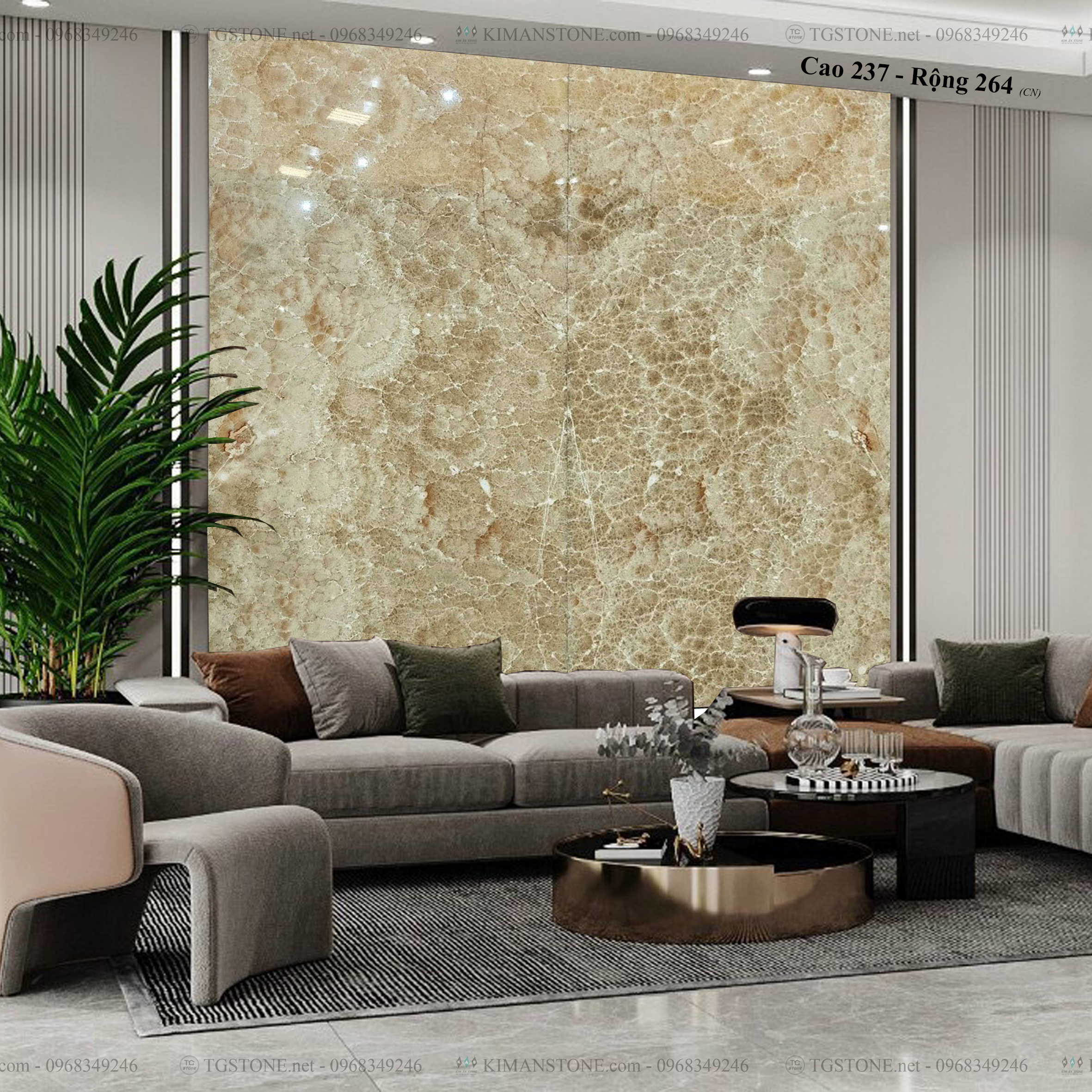 Tranh Đá Đối Xứng Tự Nhiên Xuyên Sáng Onyx 67