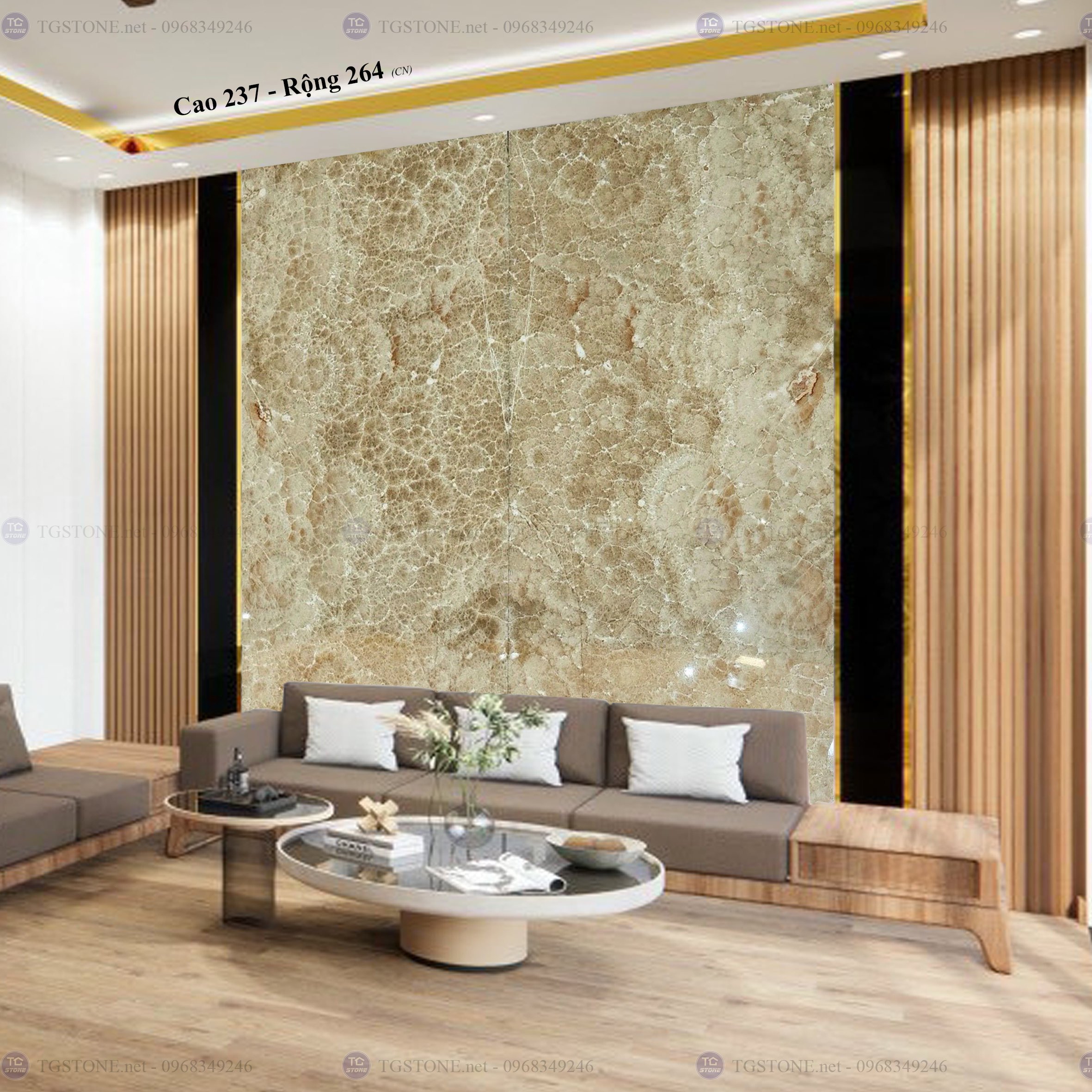 Tranh Đá Đối Xứng Tự Nhiên Xuyên Sáng Onyx 68