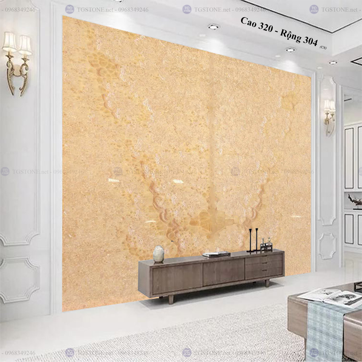 Tranh Đá Đối Xứng Tự Nhiên Xuyên Sáng Onyx 79