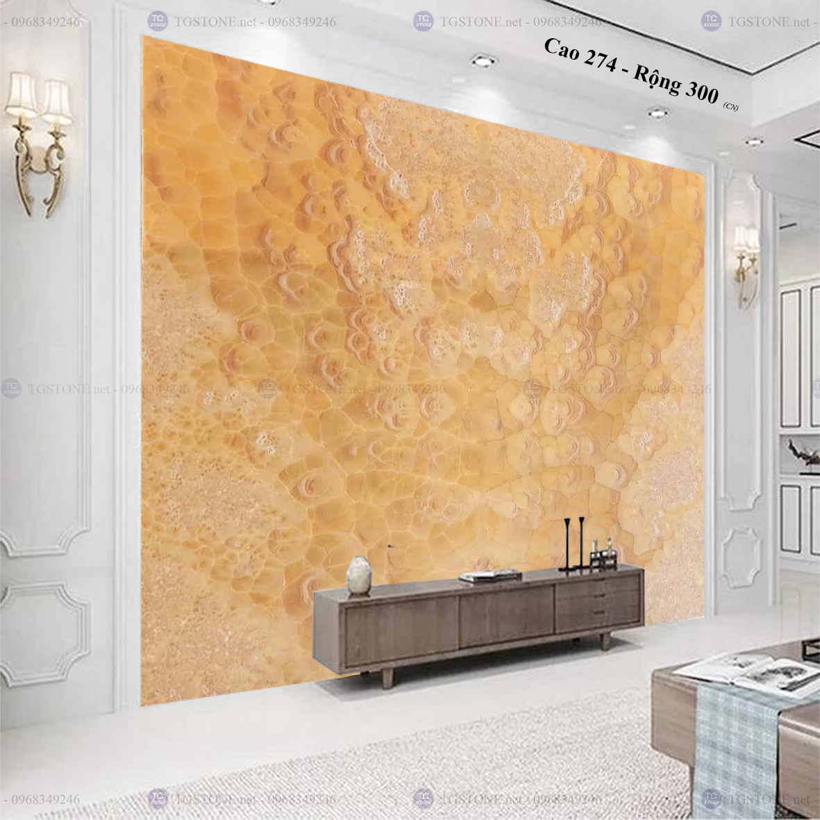 Tranh Đá Đối Xứng Tự Nhiên Xuyên Sáng Onyx 88