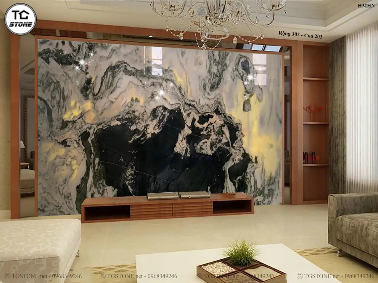 TRANH ĐÁ TỰ NHIÊN SƠN THỦY XUYÊN SÁNG 153