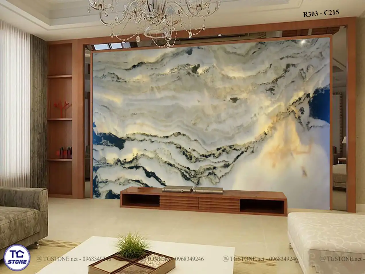 TRANH ĐÁ TỰ NHIÊN SƠN THỦY XUYÊN SÁNG 172