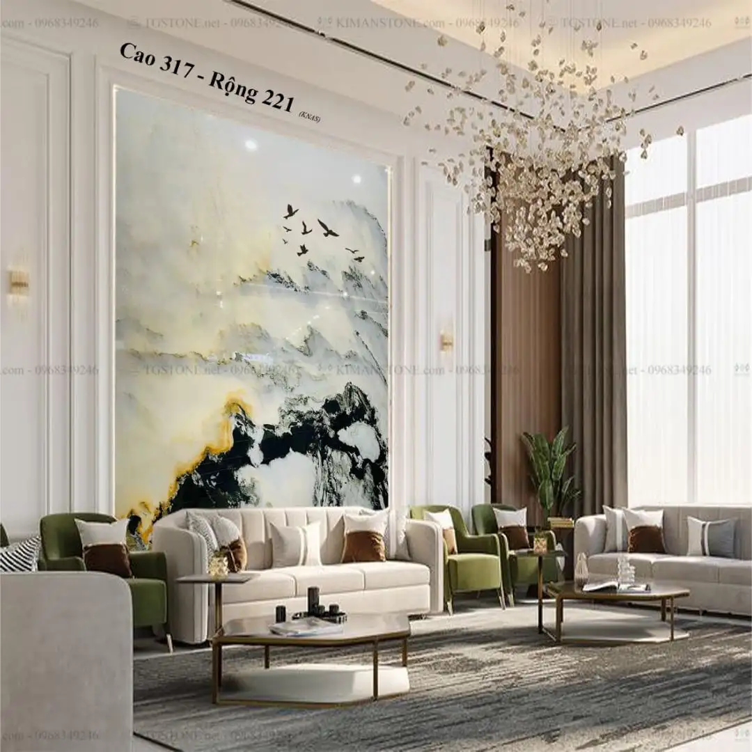 TRANH ĐÁ TỰ NHIÊN SƠN THỦY XUYÊN SÁNG 190