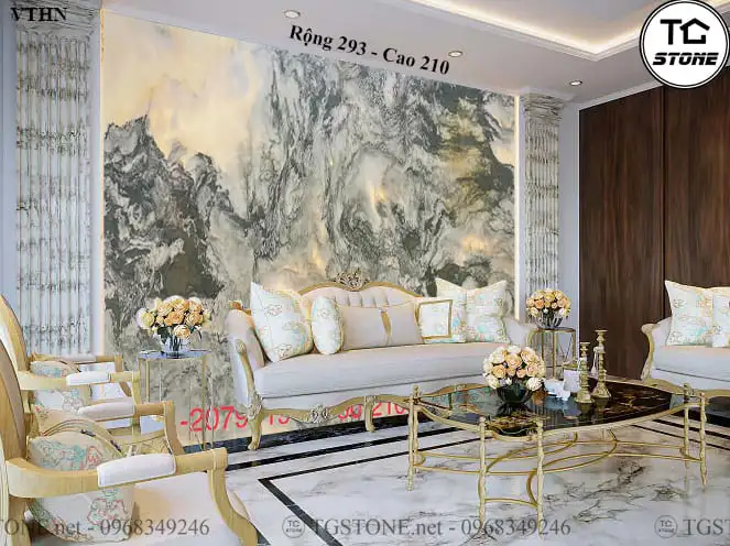 TRANH ĐÁ TỰ NHIÊN SƠN THỦY XUYÊN SÁNG 258