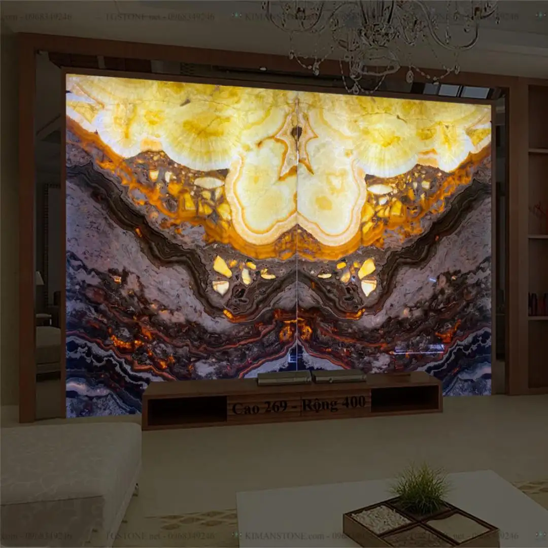 TRANH ĐÁ TỰ NHIÊN XUYÊN SÁNG ONYX 40