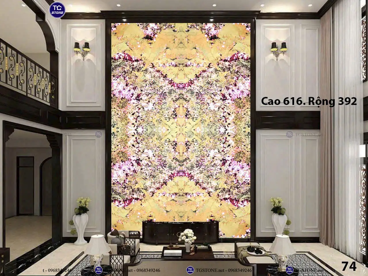 Đá Thông Tầng Xuyên Sáng Đối Xứng 40
