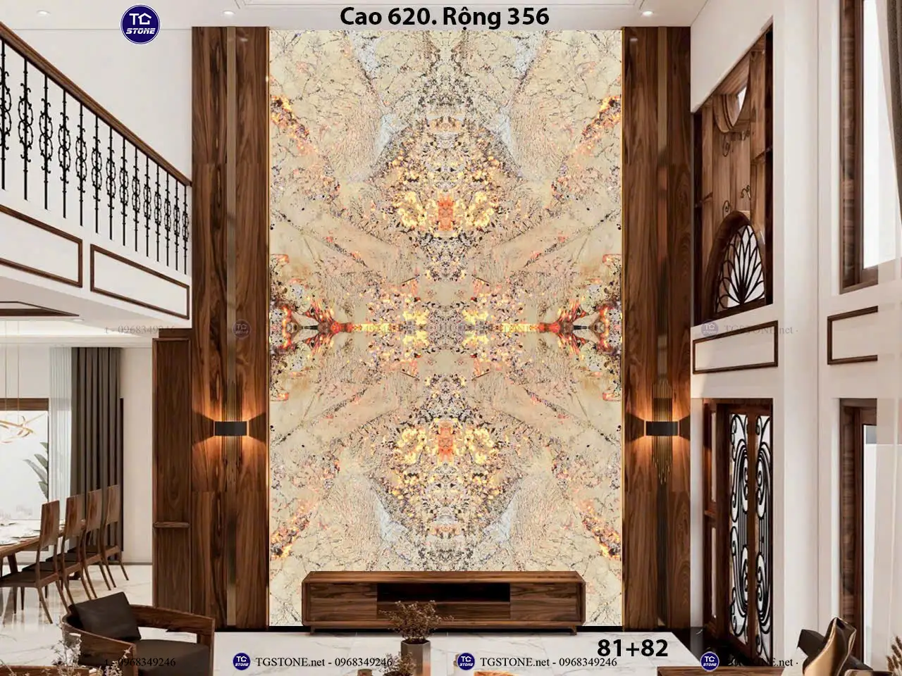 Đá Thông Tầng Xuyên Sáng Đối Xứng 48