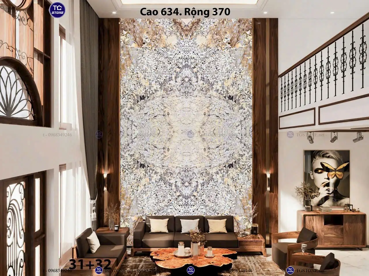 Đá Thông Tầng Xuyên Sáng Đối Xứng 49