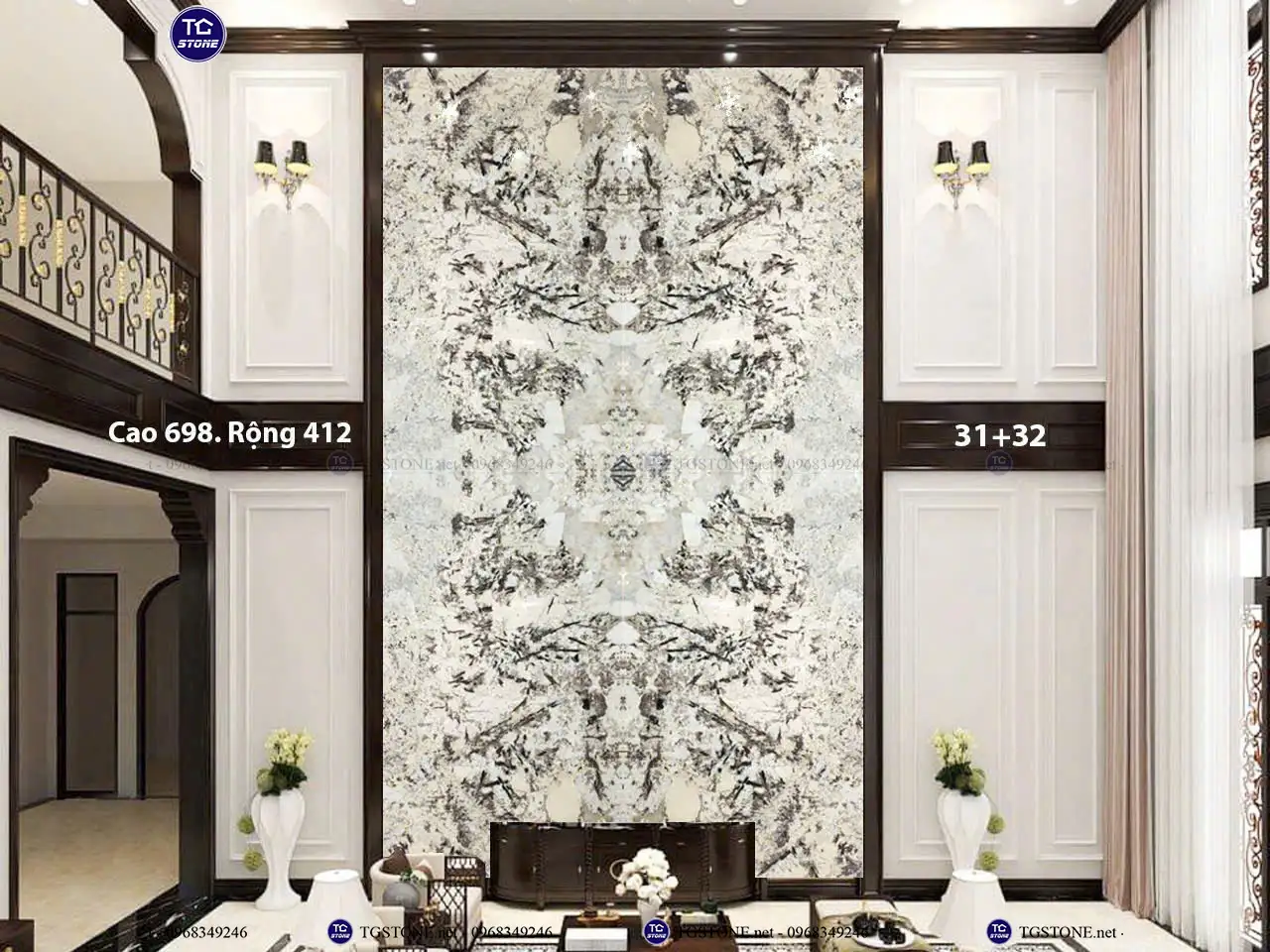 Đá Thông Tầng Xuyên Sáng Đối Xứng 75