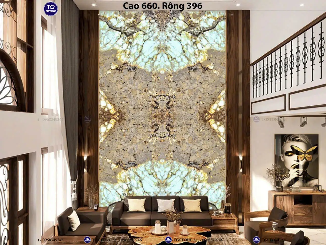 Đá Thông Tầng Xuyên Sáng Đối Xứng 80
