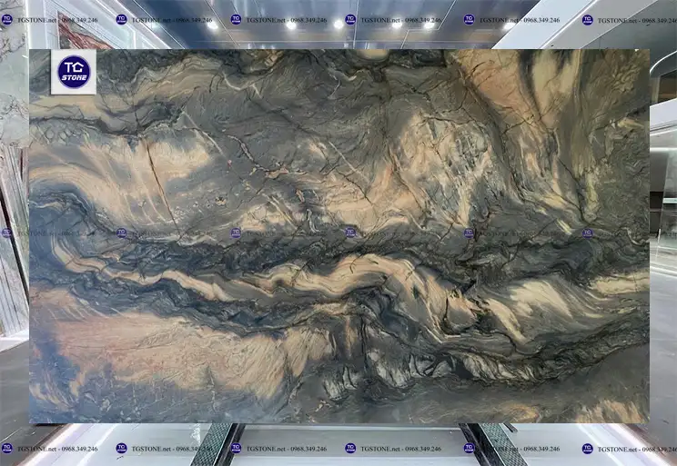 Đá Ốp Lát Tự Nhiên Thạch Anh Explosion Blue Quartzite
