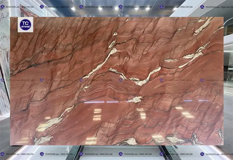 Đá Ốp Lát Tự Nhiên Thạch Anh Red Fusion Quartzite