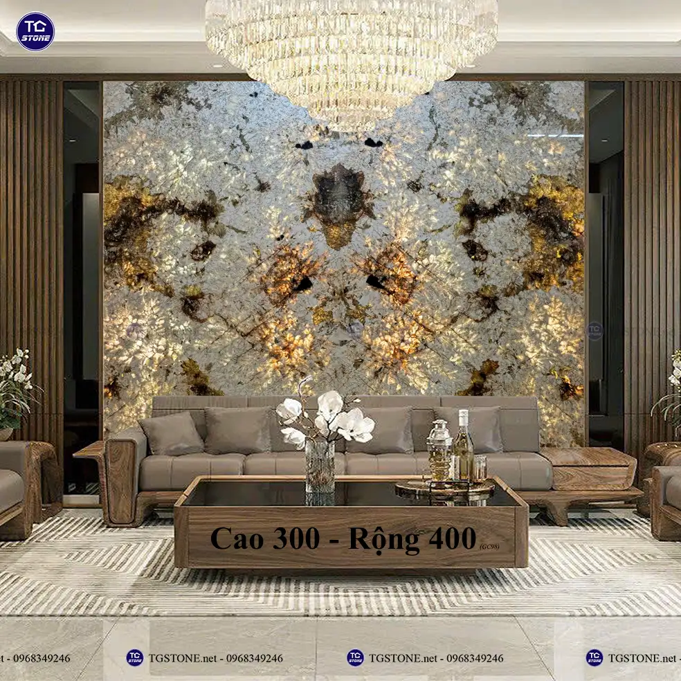 Đá Tự Nhiên Xuyên Sáng Thạch Anh Ốp Tường 50