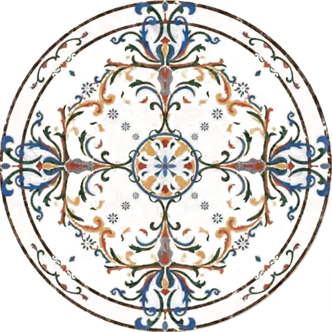 Sàn Đá Hoa Văn Hình Tròn 12