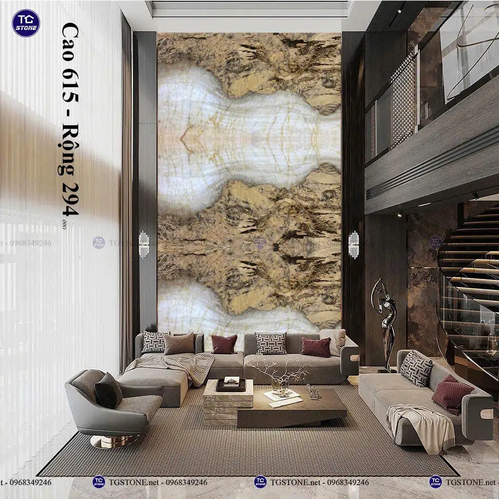 Vách Tranh Đá Tự Nhiên Thông Tầng 27