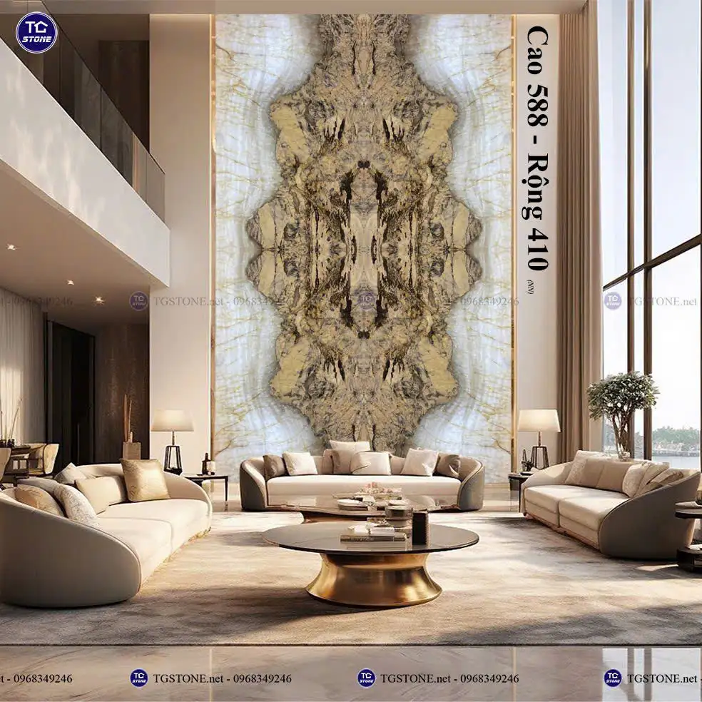 Vách Tranh Đá Tự Nhiên Thông Tầng 30
