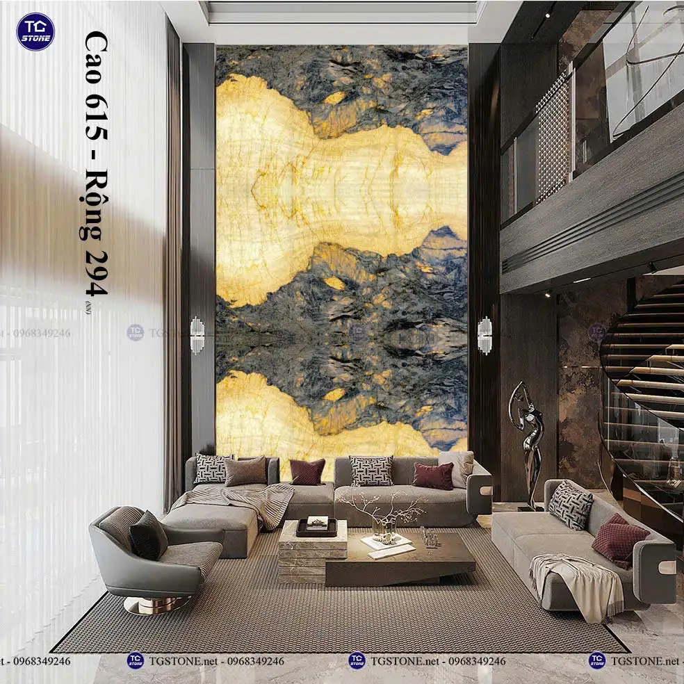 Vách Tranh Đá Tự Nhiên Thông Tầng 33