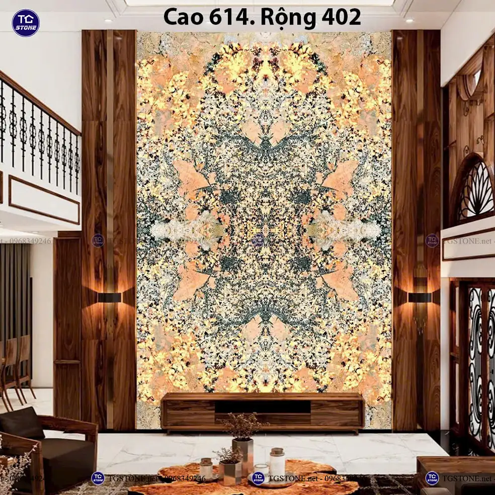 Vách Tranh Đá Tự Nhiên Thông Tầng 8