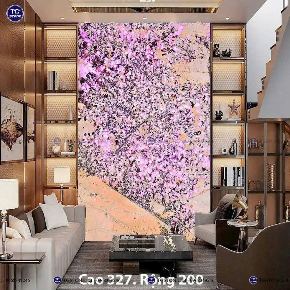 Đá Tự Nhiên Xuyên Sáng Hoa Mai Hoa Đào 11