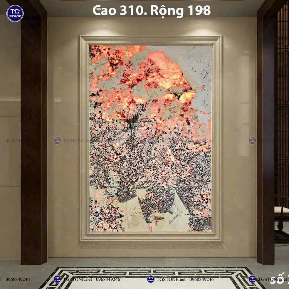 Đá Tự Nhiên Xuyên Sáng Hoa Mai Hoa Đào 3