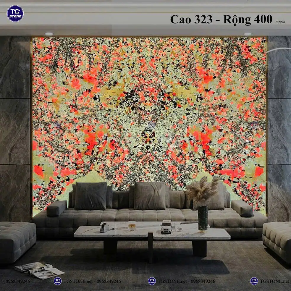 Đá Tự Nhiên Xuyên Sáng Hoa Mai Hoa Đào 40